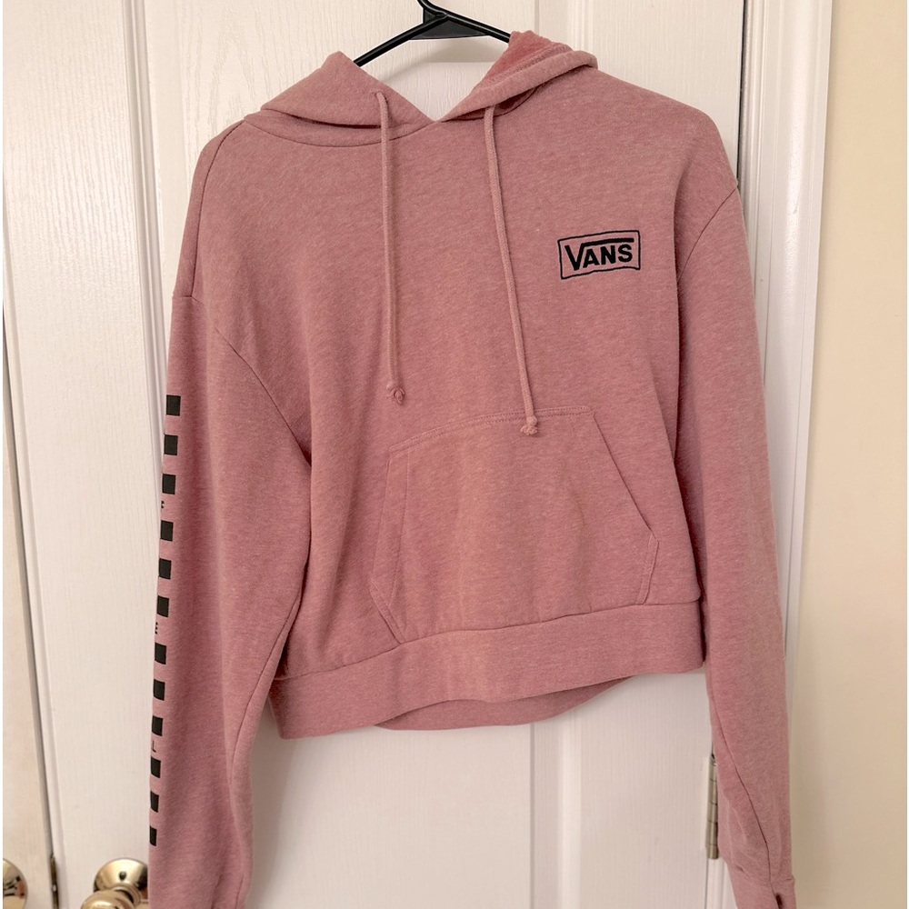 Vans dusty pink black checkered hoodie size XS